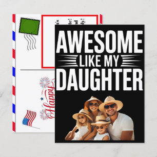 Postal Festiva Orgulloso de la familia como mi hija Personalizado