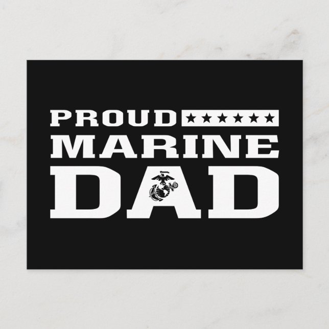 Postal Festiva Orgulloso Marine Dad - Blanco (Anverso)