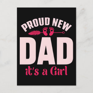 Postal Festiva Orgulloso nuevo papá es una niña camiseta del día 