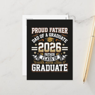 Postal Festiva Orgulloso padre graduado de la promoción de 2026