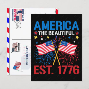 Postal Festiva Orgulloso Veterano 250 Años América 1776 2026