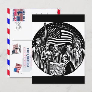 Postal Festiva Orgulloso Veterano 250 Años América 1776 2026