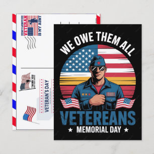 Postal Festiva Orgulloso Veterano 250 Años América 1776 2026