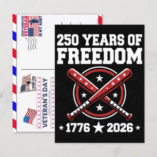 Postal Festiva Orgulloso Veterano 250 Años América 1776 2026