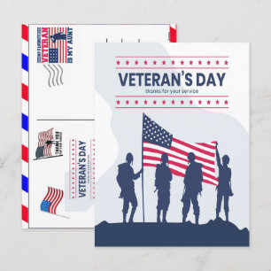 Postal Festiva Orgulloso Veterano 250 Años América 1776 2026