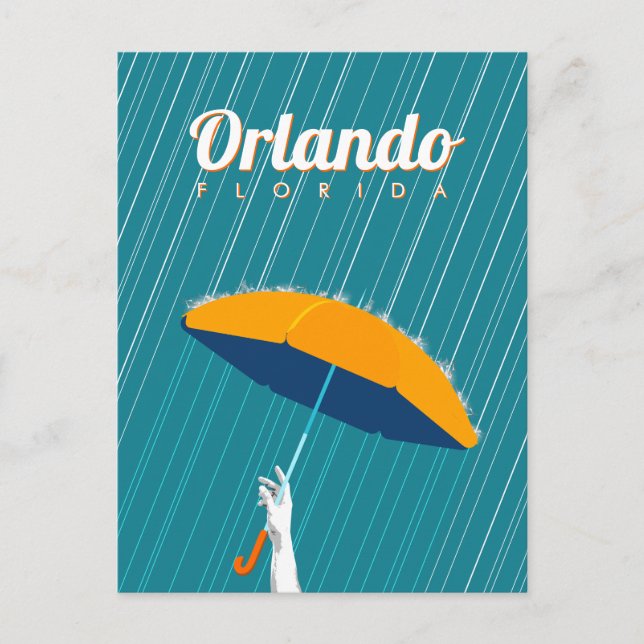Postal Festiva Orlando, Florida - Lluvia (Anverso)