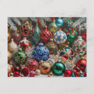 Postal Festiva Ornamens de Navidades festivos coloridos