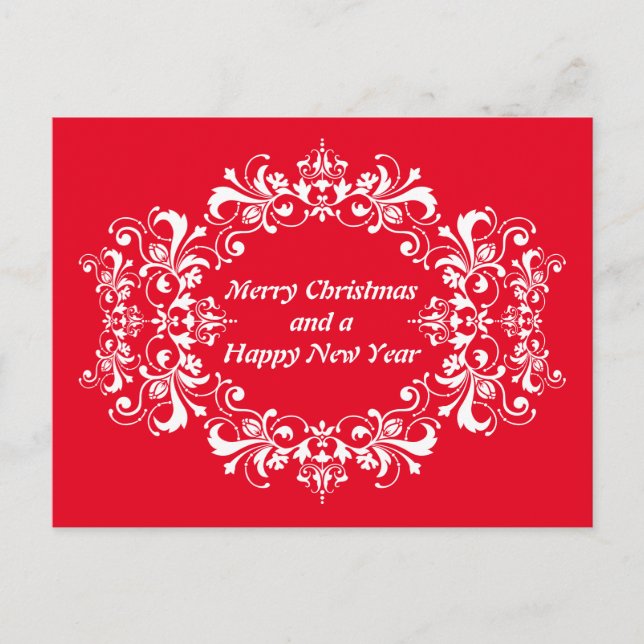 Postal Festiva Ornament Frame white + tu texto e ideas (Anverso)