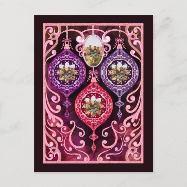 Postal Festiva Ornamental Christmas - Photo Christmas card (Anverso)