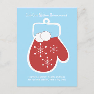 Postal Festiva Ornamento de Mitten de corte