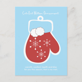 Postal Festiva Ornamento de Mitten de corte