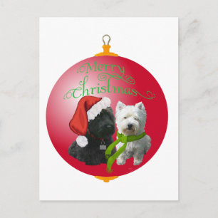 Postal Festiva Ornamento navideño de Escocia occidental