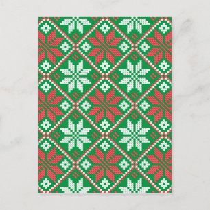 Postal Festiva Ornamento navideño de Feliz