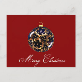 Postal Festiva Ornamento navideño opulento y deseos estrellados