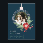 Postal Festiva Ornamento navideño rosa de la Marina Foto Poinsett<br><div class="desc">Si necesitas más personalización,  por favor,  no dudes en enviarme un mensaje a yellowfebstudio@gmail.com.</div>