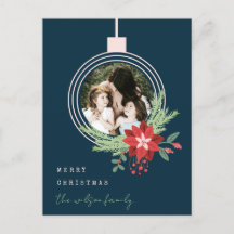 Ornamento navideño rosa de la Marina Foto Poinsett