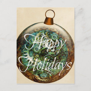 Postal Festiva Ornamento navideño Steampunk