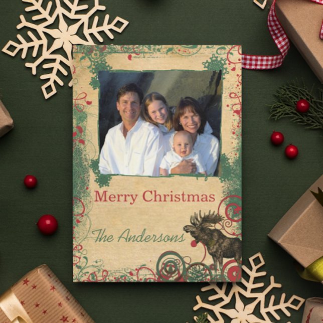 Postal Festiva Ornamentos blancos Navidades familiares Foto posta (Subido por el creador)