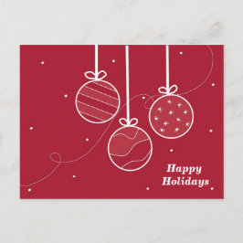 Postal Festiva Ornamentos de vacaciones elegantes