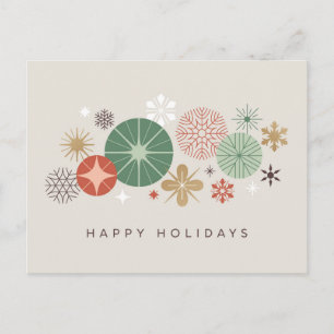 Postal Festiva Ornamentos de vacaciones y estrellas