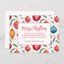 Postal Festiva Ornamentos navideños caprichosos