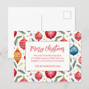 Postal Festiva Ornamentos navideños caprichosos