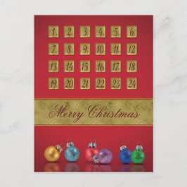 Postal Festiva Ornamentos navideños de calendario anticipado