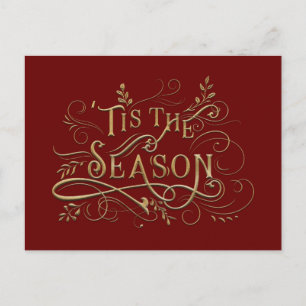 Postal Festiva Oro elegante ornado es la tipografía de temporada