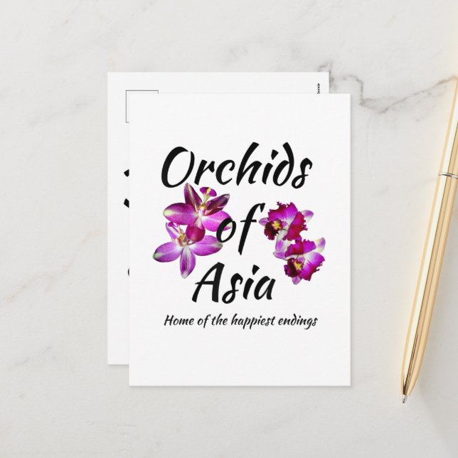 Postal Festiva Orquídeas de Asia (Anverso/Reverso In Situ)