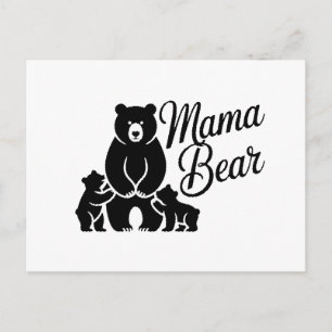 Postal Festiva Osa con Cachorros Familia de Oso Bonita