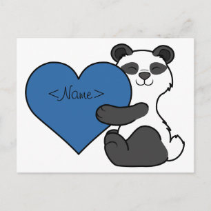 Postal Festiva Oso de Panda Cute el día de San Valentín con coraz