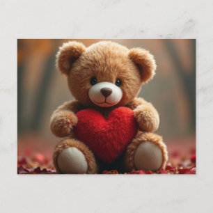 Postal Festiva Oso de peluche lindo del día de San Valentín