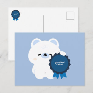 Postal Festiva Oso Polar Caos Certificado