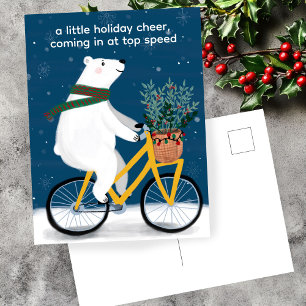 Postal Festiva Oso polar sobre curioso Personalizado de Navidades