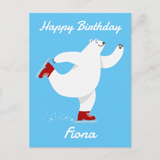 Postal Festiva Oso polar sobre hielo (Anverso)