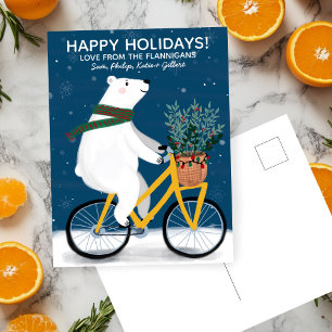 Postal Festiva Oso Polar sobre Personalizado de Navidades de cicl
