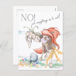 Postal Festiva Oster Postkarte mit Pferd und Hase, lustige Tiere 