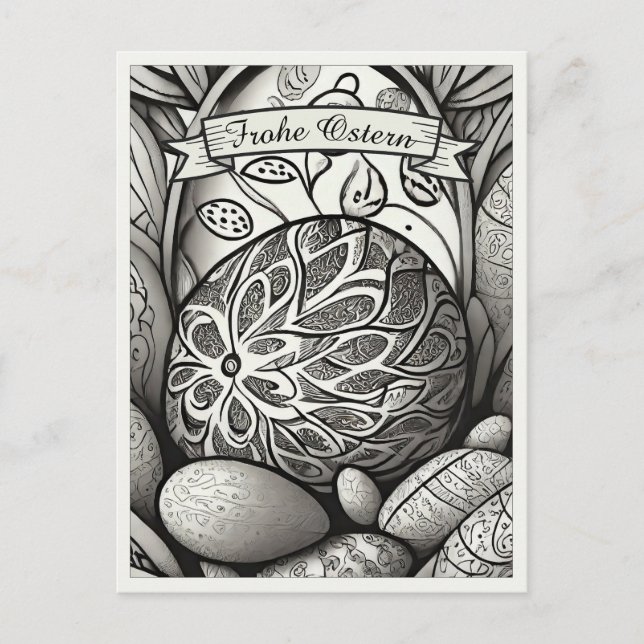 Postal Festiva Ostermotiv monocromo Personalizado mit Ostereier 9 (Anverso)