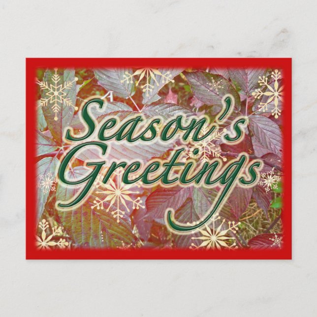 Postal Festiva Otoño Brambles artículos de temporada navideña (Anverso)