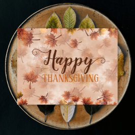 Postal Festiva Otoño Brown deja feliz Acción de Gracias