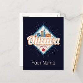 Postal Festiva Ottawa Skyline Ontario Retro Canada Vintage