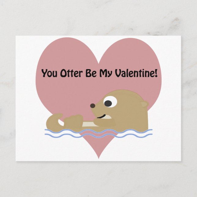 Postal Festiva Otter Be My Valentine (Anverso)