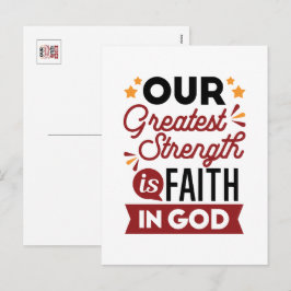 Postal Festiva Our Greatest Strength Is Faith in God Quote