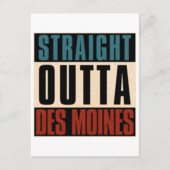 Postal Festiva Outta Des Moines Iowa IA (Anverso)