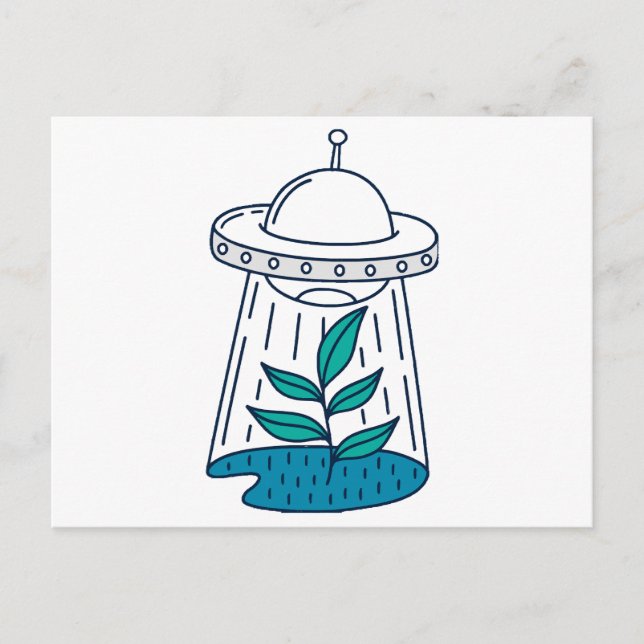 Postal Festiva Ovnis alienígenas (Anverso)