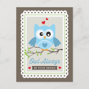 Postal Festiva Owl Always! de Origami Imprime Valentine Postcard