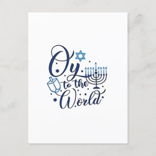 Postal Festiva Oy to the World Hanukkah Jewish Funny