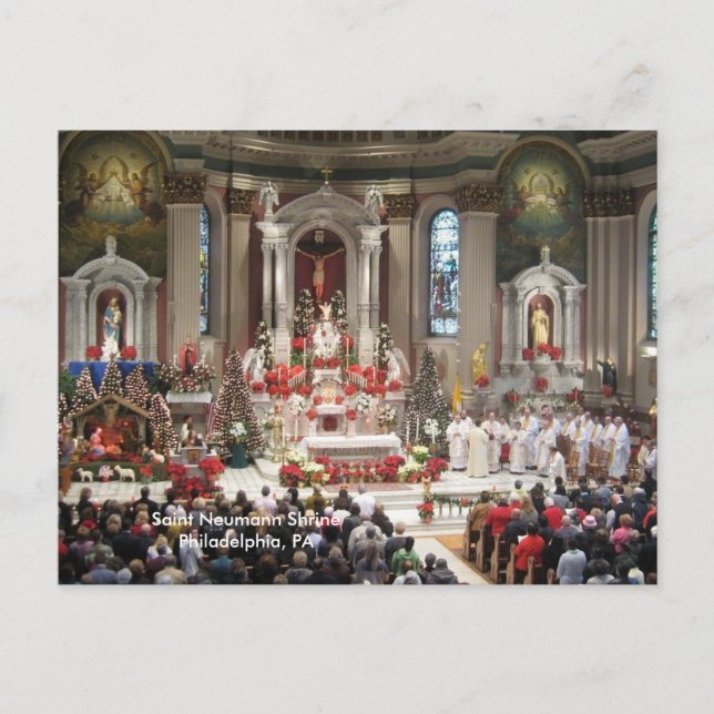 Postal Festiva PA de Philadelphia de la capilla de Neumann del (Anverso)