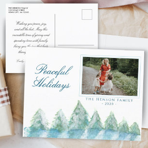 Postal Festiva Pacíficos Navidades de fotos de color de agua de l