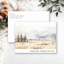 Paisaje de acuarela de Jackson Hole Wyoming Viajes